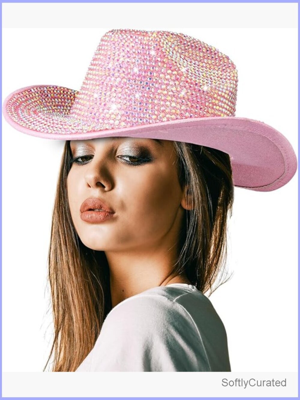 Rhinestone Cowboy Hat with Diamond Fringe Felt Wedding Cosplay